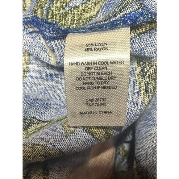 Revolve Cupcakes & Cashmere Crop Top & Pants Set Linen Blend Tropical Hawaiian - Picture 12 of 13